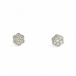 Effy Diamond Studs Earring Sterling Silver Set Natural Bouquet Stud Earrings